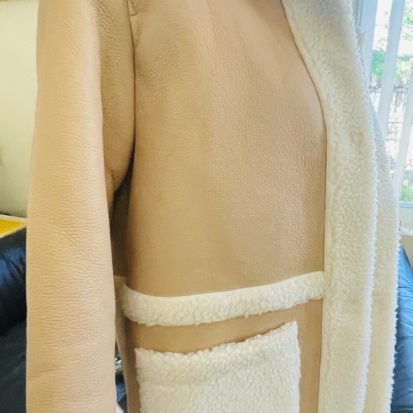 Avec Les Filles Darylane Faux-Shearling Faux-Leather Woman’s Coat Size M - Picture 5 of 16